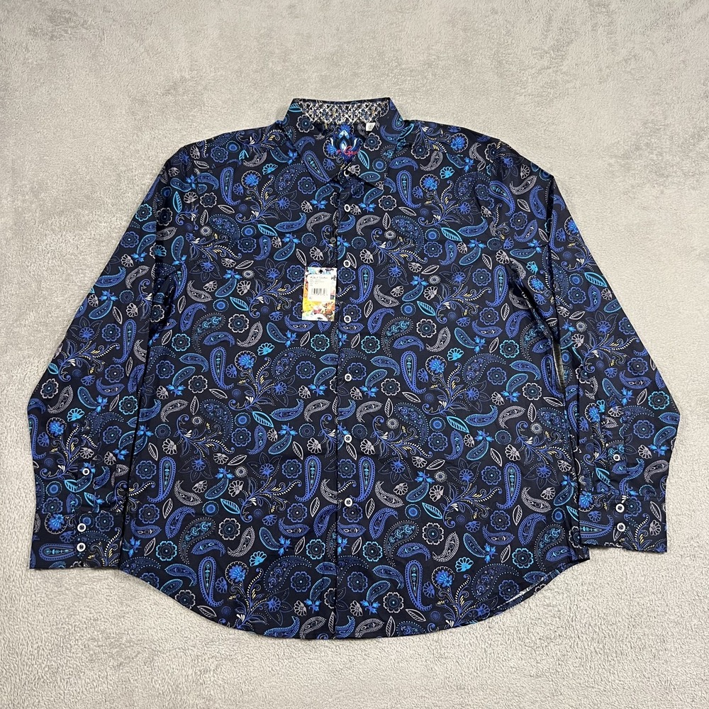 Robert Graham Colefax Shirt Mens 2XL Paisley Floral Classic Fit Button Up